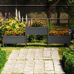 vidaXL Jardinière Gris 245 5x44x75 cm Bois massif de pin