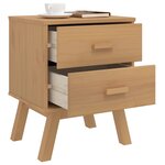 vidaXL Table de chevet OLDEN marron bois de pin solide
