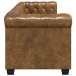 vidaXL Canapé Chesterfield 2 places cuir artificiel marron