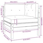 vidaXL Salon de jardin 3 Pièces avec coussins crème Bois de pin massif