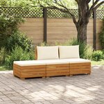 vidaXL Ensemble de canapés d'extérieur avec coussin 3 Pièce Marron