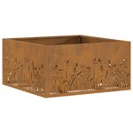 brasero carré vidaXL 60x60x30 cm en acier patiné