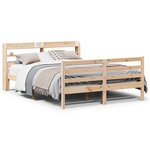 vidaXL Cadre de lit et tête de lit sans matelas 135x190 cm