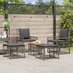 vidaXL Ensemble de meubles d'extérieur 5 Pièces Noir et Gris foncé