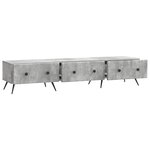 vidaXL Meuble TV Gris béton 147 x 34 5 x 30 cm Bois d'ingénierie