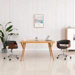 vidaXL Chaise pivotante de bureau Gris Bois courbé et tissu