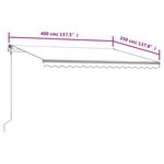 vidaXL Auvent rétractable automatique 400x350 cm Crème
