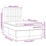 vidaXL Sommier à lattes de lit et matelas bleu foncé 120x190cm velours