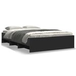 vidaXL Cadre de lit noir 140x190 cm bois d'ingénierie
