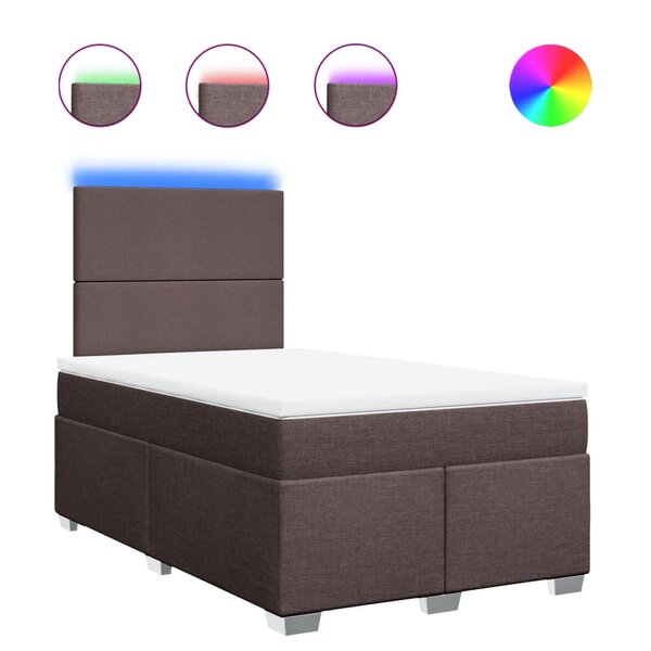 vidaXL Sommier à lattes de lit avec matelas Marron foncé 120x200 cm