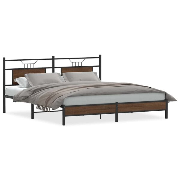 vidaXL Cadre de lit sans matelas chêne marron 160x200 cm