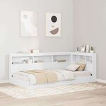 vidaXL Tête de lit de rangement Blanc 100 cm Bois d'ingénierie