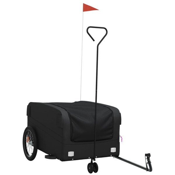 vidaXL Remorque de vélo noir 45 kg fer