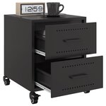 vidaXL Table de chevet noir 36x39x43 5 cm acier
