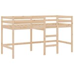 vidaXL Lit mezzanine enfants et tunnel blanc/noir 90x200 cm pin massif
