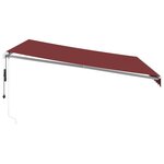 vidaXL Auvent rétractable automatique avec LED bordeaux 400x350 cm