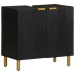vidaXL Armoire lavabo de salle de bain noir bois d'ingénierie