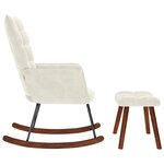 vidaXL Chaise à bascule avec repose-pied crème velours