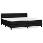 vidaXL Sommier à lattes de lit avec matelas Noir 200x200 cm Tissu