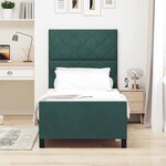 vidaXL Cadre de lit avec tête de lit Vert foncé 100 x 200 cm Velours