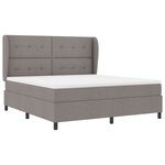 vidaXL Lit à ressorts avec matelas Taupe 180 x 200 cm tissu