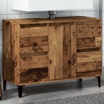 vidaXL Armoire d'évier vieux bois 80x33x60 cm bois d'ingénierie