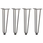 vidaXL Pieds en épingle à cheveux pour table basse 4 pièces Acier naturel 42 cm Acier massif