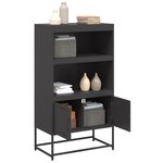 vidaXL Buffet haut noir 68 5x38 5x123 5 cm acier