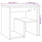 vidaXL Tables de chevet 2 Pièces Chêne fumé 40x30x40 cm Bois d'ingénierie