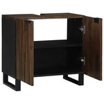 vidaXL Meuble Sous Lavabo avec étagère Marron et Noir 62 x 33 x 58 cm