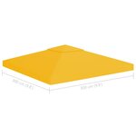 vidaXL Toile de toit de belvédère 2 niveaux 310 g/m² 3x3 m Jaune