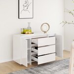 vidaXL Buffet et 3 tiroirs Blanc brillant 120x41x75 cm Bois ingénierie