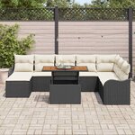 vidaXL Ensemble de canapé de jardin 9 Pièces Noir Poly rotin