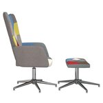 vidaXL Chaise de relaxation avec tabouret Patchwork Tissu