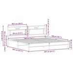 vidaXL Cadre de lit en métal sans matelas chêne fumé 200x200 cm