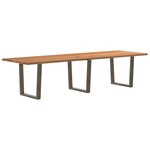 vidaXL Table à manger avec bord naturel 320x100x74cm bois massif chêne