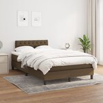 vidaXL Sommier à lattes de lit et matelas marron foncé 120x190cm tissu