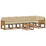 vidaXL Ensemble de canapés d'extérieur 7 pc Naturel et Beige