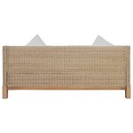 vidaXL Canapé à 3 places avec coussins Rotin naturel