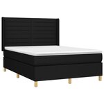 vidaXL Sommier à lattes de lit matelas et LED Noir 140x200 cm Tissu