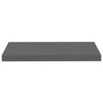 vidaXL Étagère murale flottante 2 Pièces Gris brillant 60x23 5x3 8 cm MDF