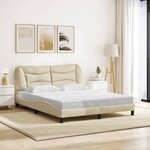 vidaXL Cadre de lit sans matelas crème 160x200 cm tissu
