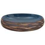 vidaXL Vasque à poser marron et bleu ovale 59x40x15 cm céramique