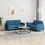 vidaXL Ensemble de canapés 2 Pièces bleu velours