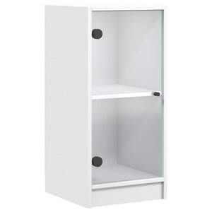 vidaXL Armoire latérale avec portes en verre blanc 35x37x75 5 cm