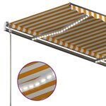 vidaXL Auvent manuel rétractable avec LED 450x300 cm Jaune et blanc