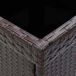 vidaXL Mobilier à dîner de jardin 3 Pièces Marron Résine tressée et verre