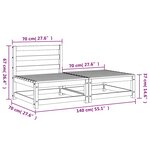 vidaXL Canapé de jardin sans accoudoirs repose-pieds bois pin imprégné