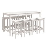 vidaXL Ensemble de bar de jardin 9 Pièces blanc bois de pin massif