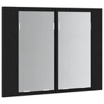 vidaXL Armoire de toilette avec miroir Chêne noir 60 x 12 x 45 cm